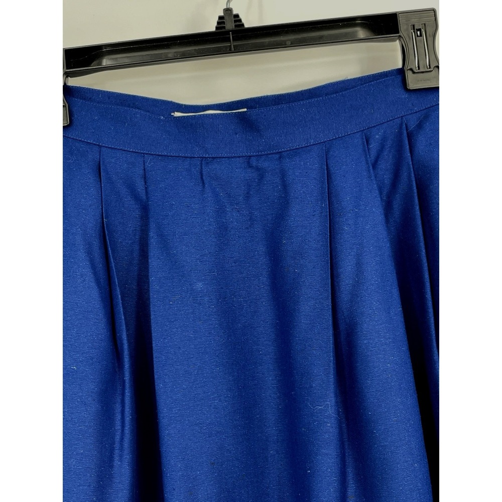 VTG 70's Talbots Womens Size 12 Skirt 100%‎ Silk Blue Made in Hong Kong - Picture 2 of 8